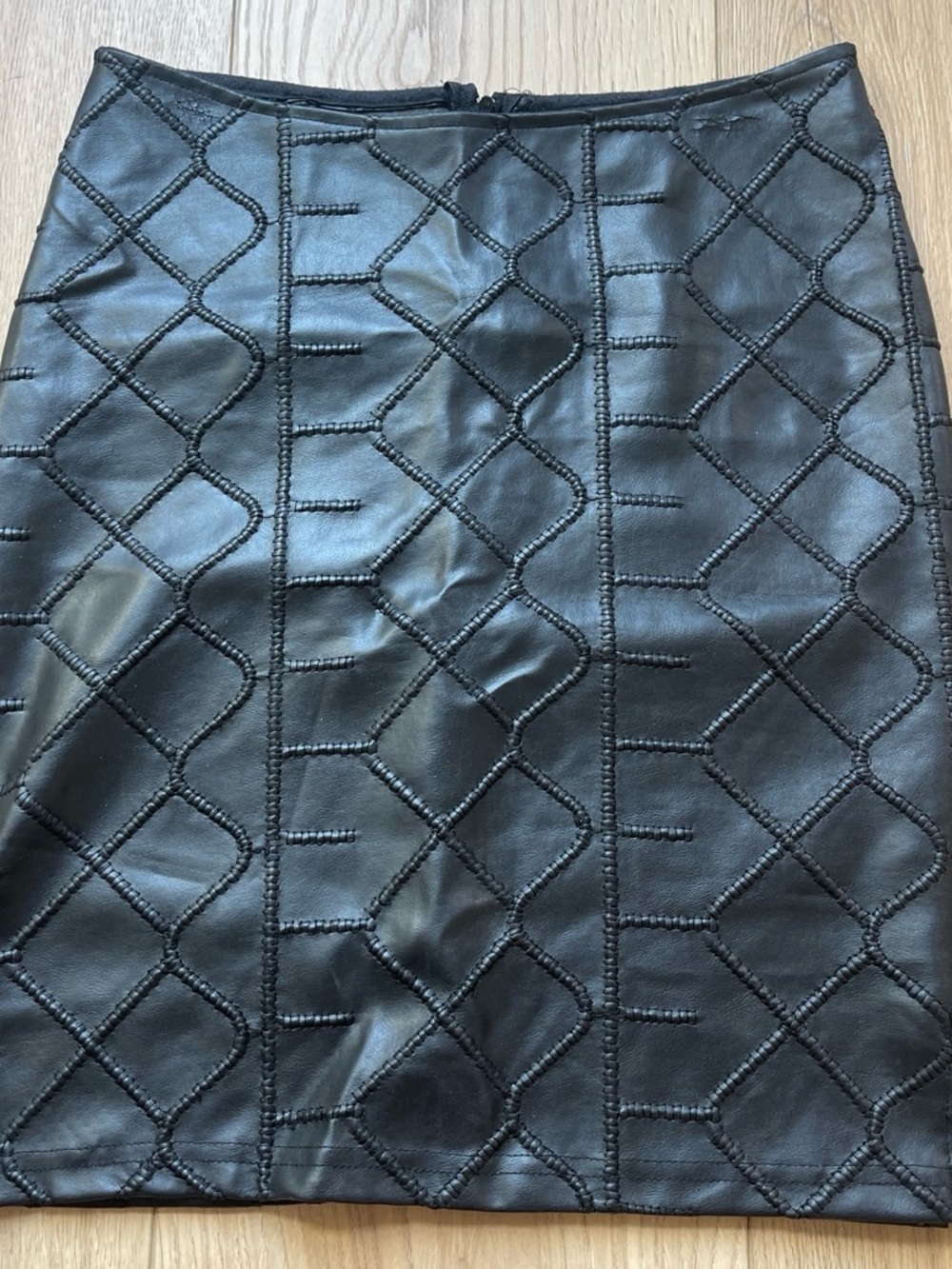 Lip Service Black Quilted Faux Leather Pencil Skirt